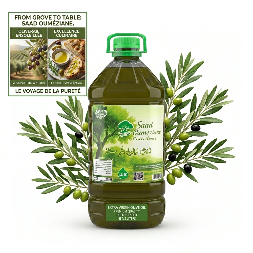🏷️Huile d’olive vierge Premium – Bouteille 5 Litres